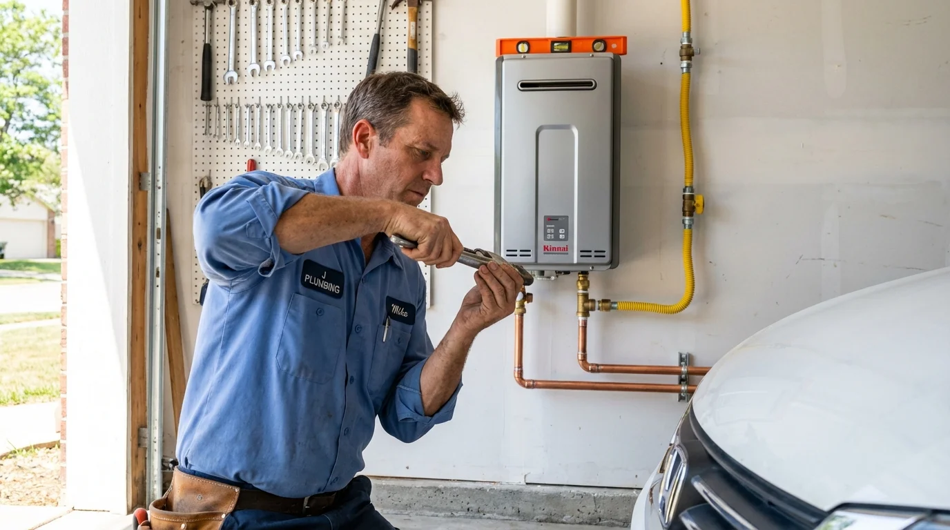 Tankless water heater installation by a Johns Plumbing LLC plumber in Ridge